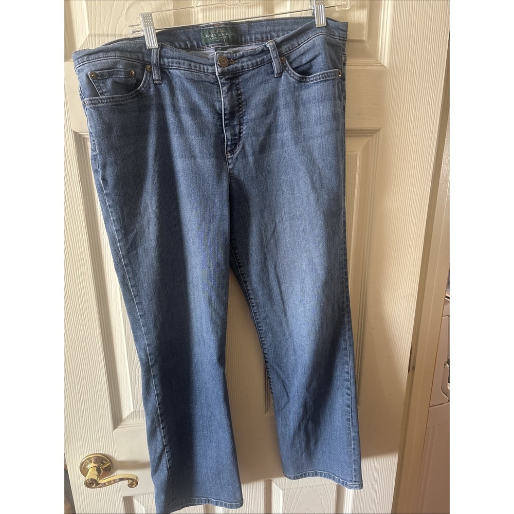 Ralph Lauren Jeans Co Women's 14P Blue Denim‎ Premier Straight Jeans Classic Fit